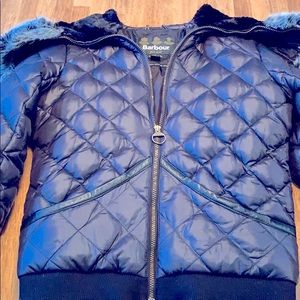 Barbour quilted down bomber jacket